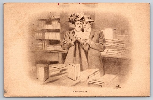 Antique art greeting postcard - antique,