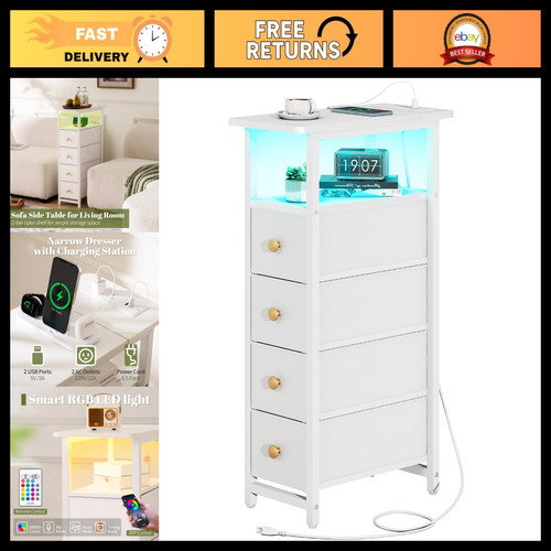 Narrow nightstand with - nightstand,