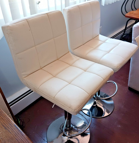 White mcm style bar stools - white,