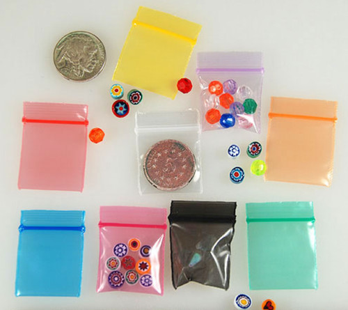 100pc color tinted mini zip - mini,