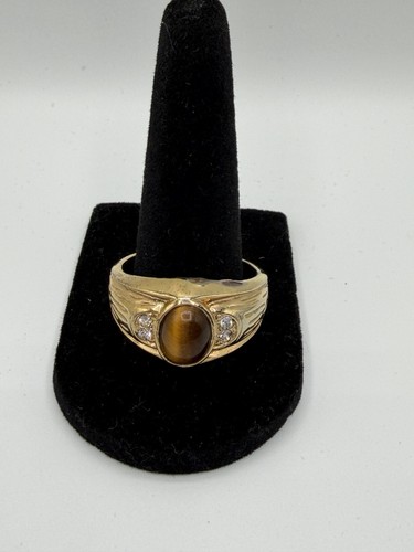 Men gold tone signet - men's,