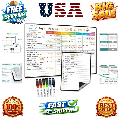 Magnetic dry erase chore - dry,
