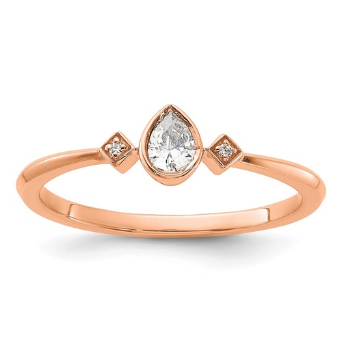 14k rose gold petite stone - 14k,