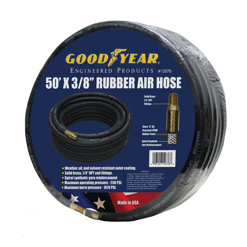 50 ft black rubber - in.,