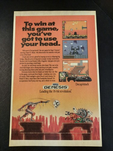 Sega genesis decapattack video - sega,