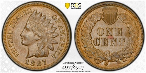 1887 indian head cent - 1887,