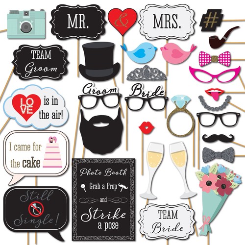 Wedding photo booth props kit - wedding,