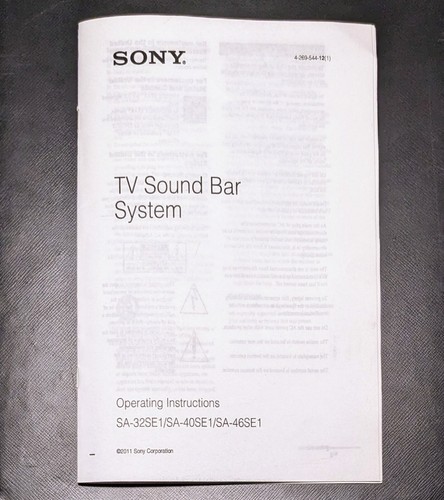 Sony original instruction - sony,
