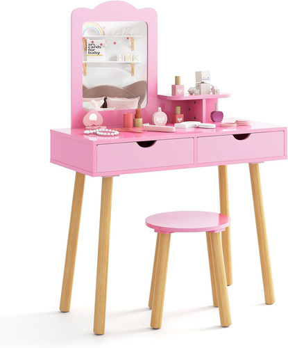 Pink kids vanity - set, with