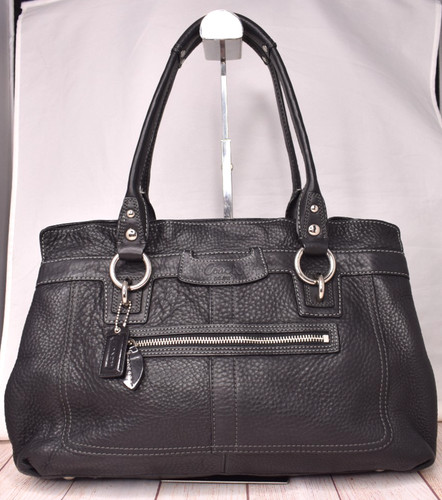 Coach black pebbled leather - pebbled,
