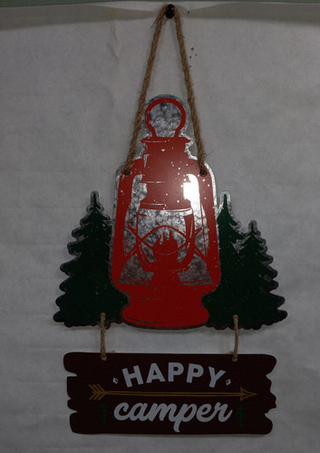 Happy camper hanging sign - camper,