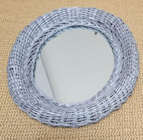 Vintage gray wicker oval - vintage,