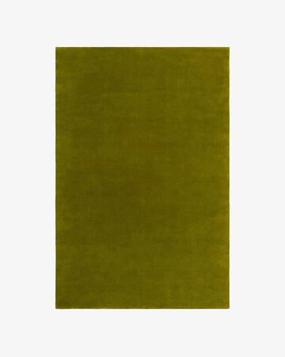 Hand tufted olive wool rug - hand-tufted,