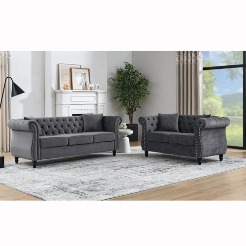 Piece tufted velvet - 2-piece,