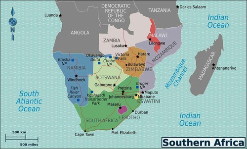 Map southern africa school - africa,