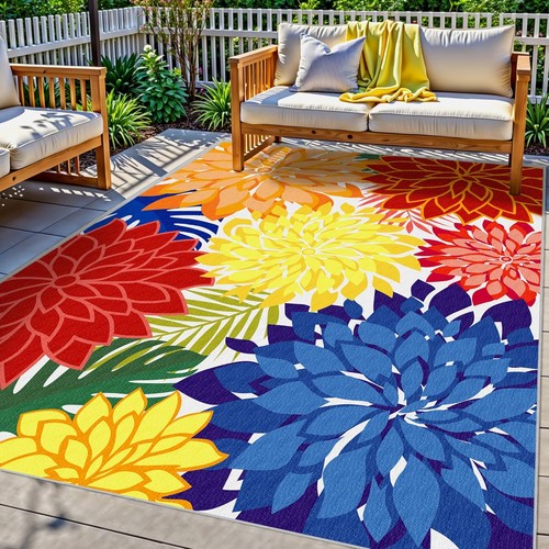 Colorful 5x8 outdoor area - area, rug