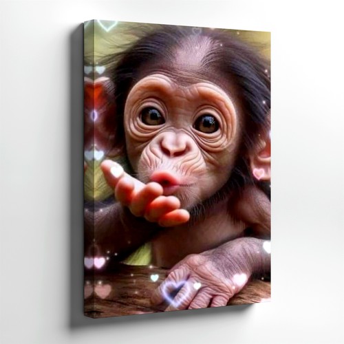 Wall art cute - wall, chimpanzee