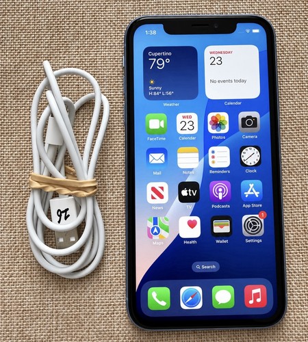Apple iphone 128gb blue - iphone, xr