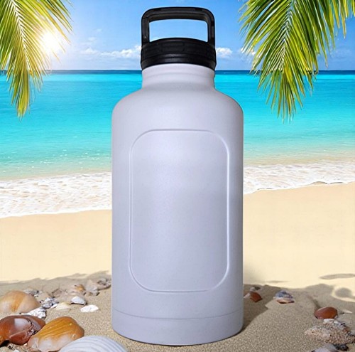 64oz white growler stainless - white,