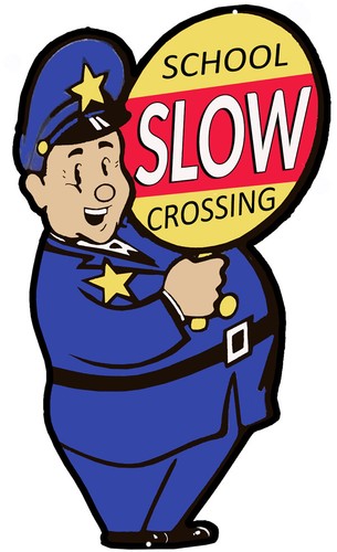 School crossing cut out metal - school,