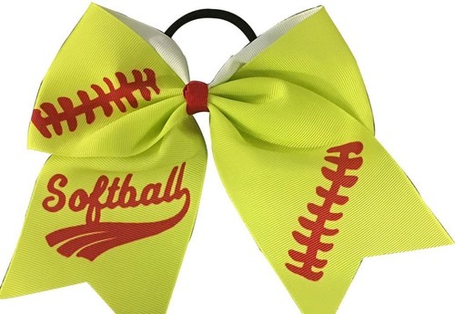 Softball hair bows - hair, bows-
