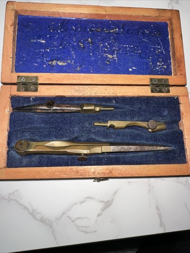 Antique brass drafting - 3,