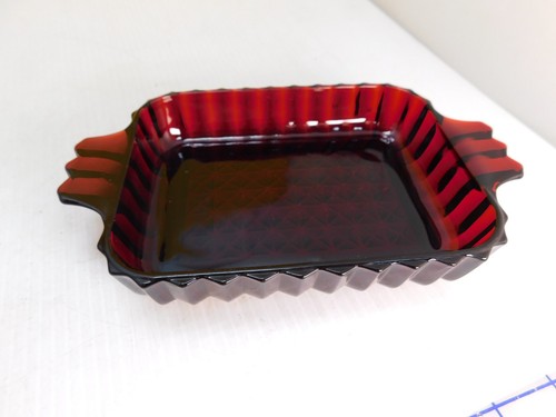 Vintage ruby red glass ash - ruby, glass,