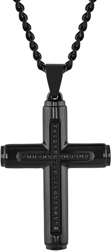 Men black diamond cross - black,