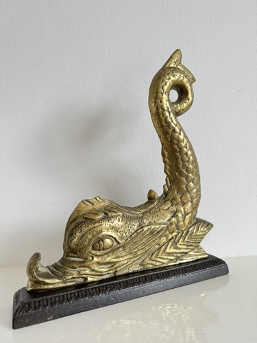 Antique brass fish dolphin - fish,