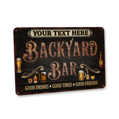 Custom backyard bar sign - custom,