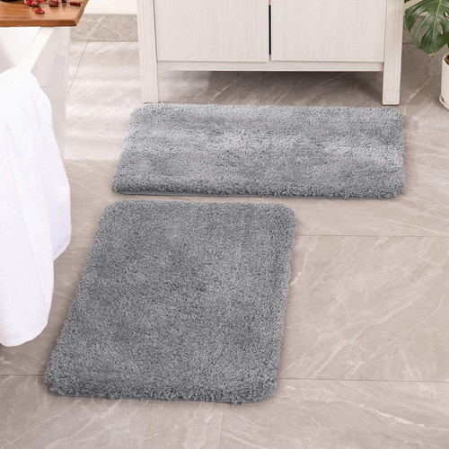 Grey bathroom rugs set - bathroom,