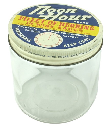 Vintage glass jar noon hour - jar,