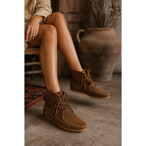 Minnetonka brown suede - brown, fringe