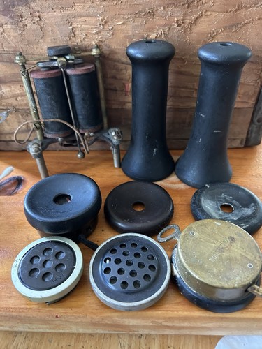 Antique phone parts lot early - antique,