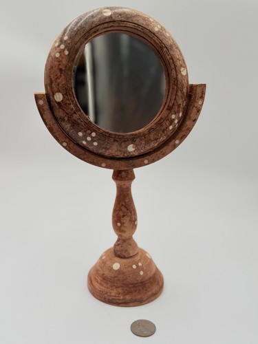 Wooden vanity mirror carved - wooden,