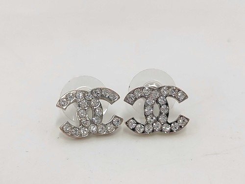 Chanel rhinestone post stud - rhinestone,