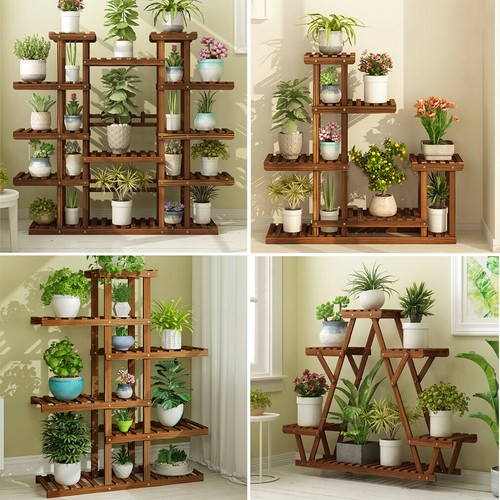 Wooden multi tier plant - wooden,