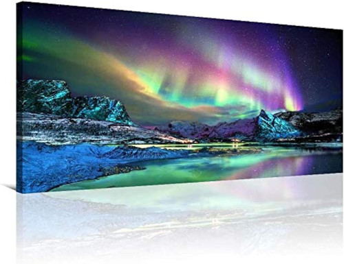 Aurora borealis canvas wall - canvas,