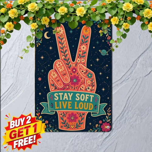 Boho floral peace - floral, sign