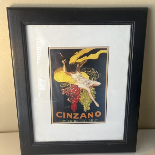 Framed cinzano wine poster - framed,
