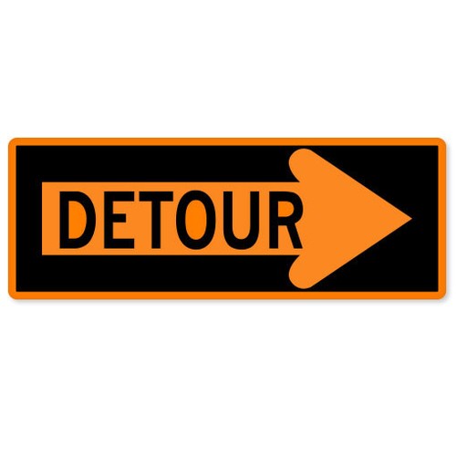 Detour sign warning sign