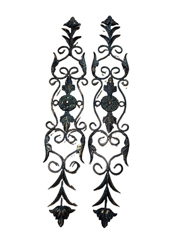 Vtg pair wrought iron wall - iron,