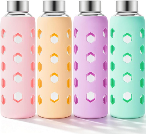 Glass water bottles with - 18,