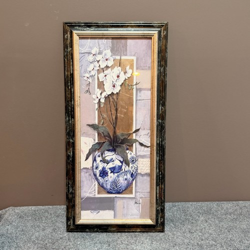 Framed wall art blue floral - art,