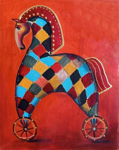 Abstract horse hand painted - abstract, hand-painted