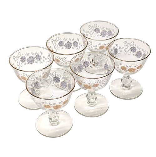 6pc libbey rose - rose, classic