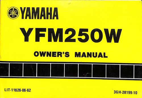 Yamaha yfm250w owner manual - yfm250w, owner's