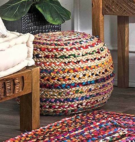 Jute pouffe cover natural - pouffe,