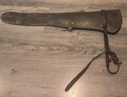 Vintage brown leather rifle - leather,