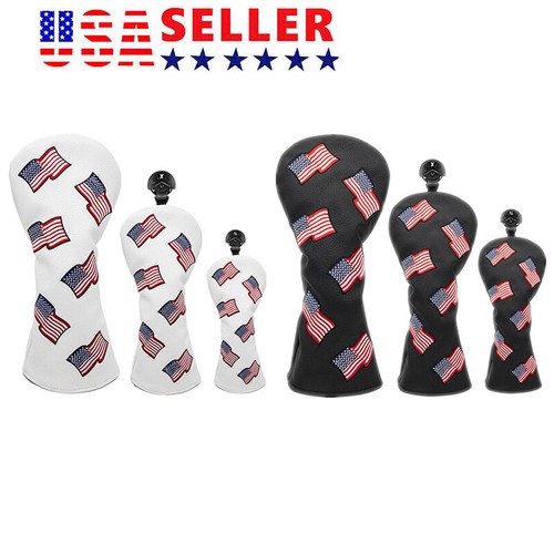 Golf head cover usa - head, flag